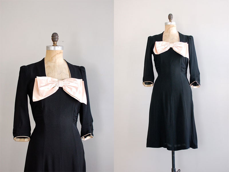 1940s dress / vintage 40s dress / She's My Satin Doll dress