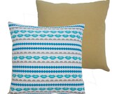 Lips - Screenprinted cushion in Turquoise