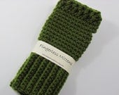 Olive Green Fingerless Mittens Gloves Wrist Warmer for Women Teen Girls - Ready to Ship - Direct Checkout