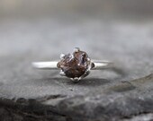 Rough Diamond Solitaire and Sterling Silver Ring - Rough Diamond Engagement Ring - Handmade and Designed by A Second Time