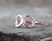 Infinity Knot Ring - Sterling Silver and Copper - Rustic Jewellery - Promise Ring - Best Friends - Wedding - Anniversary