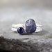 Blue Sapphire Stacking Rings - Rough Blue Sapphire, Cabachon Blue Sapphire - Sterling Silver Pair - Handmade and Designed by A Second Time