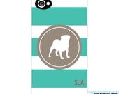 iPhone 5 Dog Silhouette Custom Phone Case Preppy Stripes