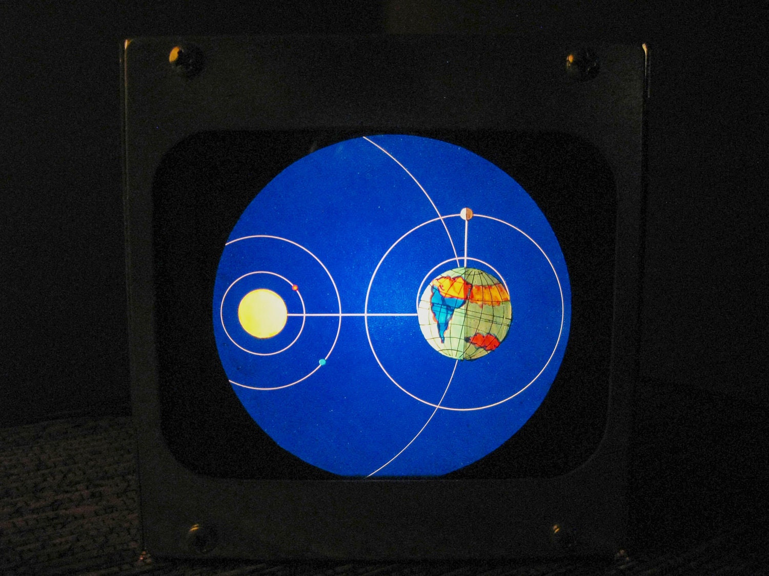 ASTRONOMY RENDERING 2 - Vintage magic lantern glass slide light box