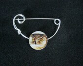 Owl Brooch shawl pin Silver OWLS Birds Harry potter