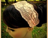 Lace Stretch Headband, Peach Headband Ginger Pink Headband Stretch Hair Band Stretch Hairband, Stretch Bandana Stretch Wrap