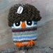Little Lucky Owl recycled felted striped wool plushie needle felt crocheted nest kids toy (woolcrazy)
