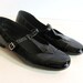 Vintage black patent t strap mary janes square dancing shoes 8.5