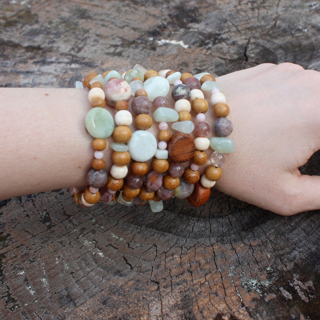 Wood Bangle - ClEARANCE . Bohemian Bracelet . Gemstone Jewelry . Women . One of a Kind
