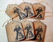 Gift Tags - Cracker Jack -  Navy Blue  - Vintage Style