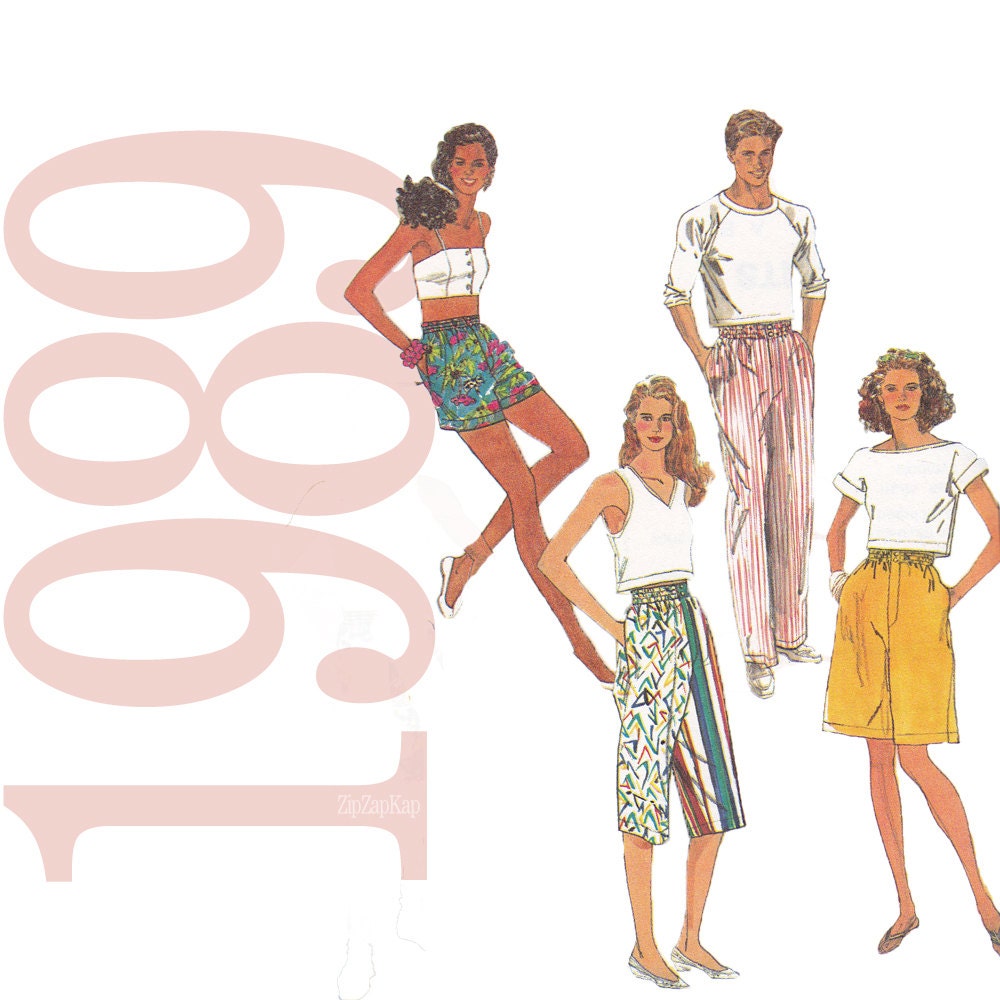 1980s Vintage Pattern - Unisex Shorts Pattern - Size Large Shorts Sewing Pattern - Simplicity 9063  - Uncut, FF