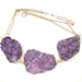 Purple Druzy Necklace Amethyst Crystal Geode Large Crystal Slice Statement Necklace Lavender Gold Luxury Fall Fashion