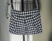Black & White Crossbody - Hip Purse / Bag - Mid-Sized Megan Messenger