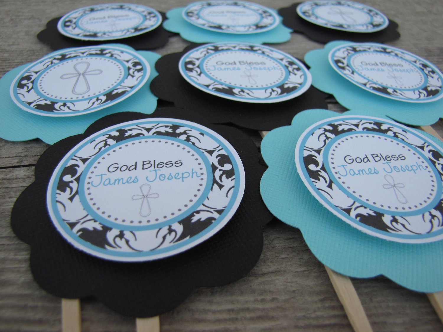 Baptism Theme Cupcake Picks - You Choose The Colors