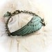 Free As A Bird - Verdigris Wing, Bird and Key Handmade Bracelet
