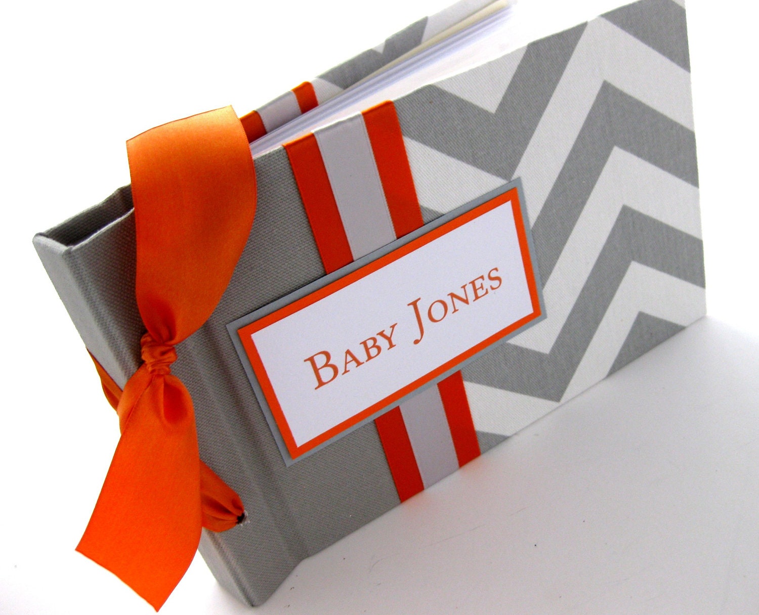 Ultrasound baby photo album 5x7 Chevron brag by creativelykept