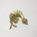 Adorable rhinestone and enamel vintage prawn brooch 60s 70s whimsical
