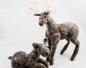 Needle Felted Deer Set (Buck & Doe)