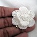 Crochet Lapel Pin, Tiny Men's Portuguese Cotton White Flower Boutonniere