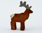 Wooden Elk Toy- waldorf animal figure prairie