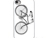 Vintage Black and White Bicycle with Black or White Sides iPhone Case - IPhone 4, 4s, 5 Hard Cover - Fun Art Unique Trendy - artstudio54