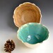 Nesting Bowls food prep or serving Turquoise and Chocolate Sorbet  2 Flower bowl set minimalist