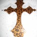 DIY Faux Fur Rhinestone Brown Leopard Cross Heat Transfer