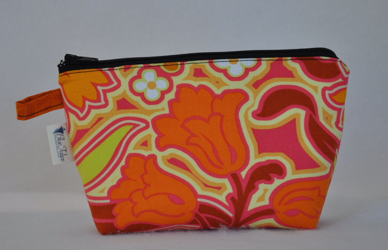 Notion/Cosmetic Bag Orange Floral