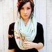 Okapi Infinity Scarf - Sea foam - modern hand printed jersey circle infinity scarf - by Bark Decor