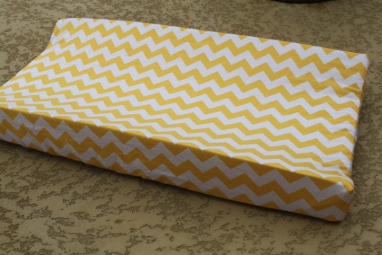 Yellow Chevron Contour Changing Pad Cover