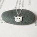 kitty cat necklace in sterling silver handmade in the UK
