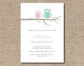 Printable Baby Shower Invitation - Owl