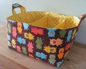 NEW Fabric Diaper Caddy - Fabric organizer storage bin basket - Urban Zoologie 3 Pigs in Bermuda
