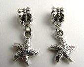 2pcs Starfish Charm 925 Silver plated Bead Fit for European Bracelet Ships from USA Immediately. (BM13)