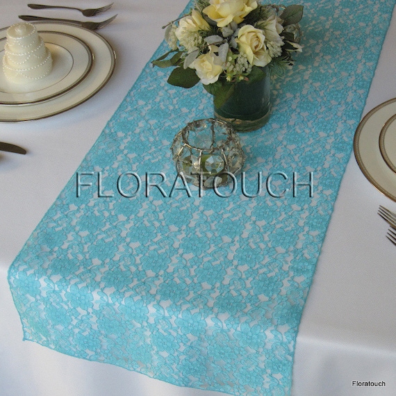 Runner table overhang Etsy runner Wedding Tiffany on Lace by  floratouch blue Table
