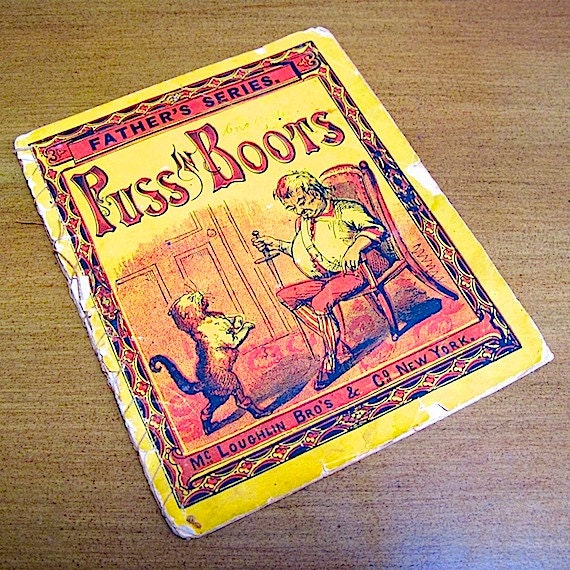 Puss in Boots 19th C Childrens Fairy Tale McLoughlin Bros - ProsperosBookshelf
