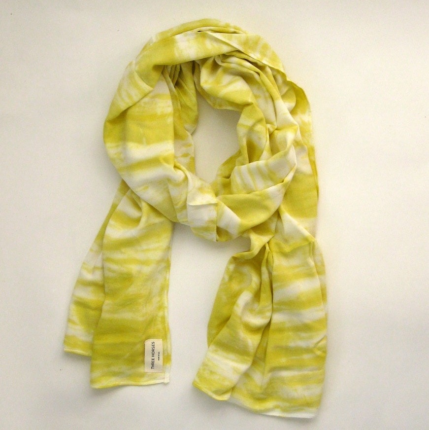 Mustard Splatter Hand Dyed Scarf