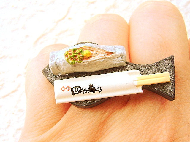 Sushi Ring Miniature Food Jewelry Traditional Japanese Food