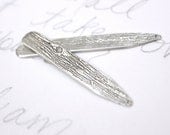 recycled silver collar stays . im the girl who loves you inscription . woodgrain tree bark texture . groom husband gift for him