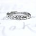 tiny white sapphire engagement wedding ring . skinny thin sapphire gemstone stacking ring . personalized size 4 5 6 7 8 9 made to order