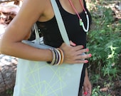 Seven Ply Triangle Play Tote-Grey and Neon Yellow