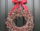Berry Wreath, VETERAN, Patriotic Wreath, Pride for the USA, Memorial Day Wreath, 4th of July Wreath, Red, White and Blue