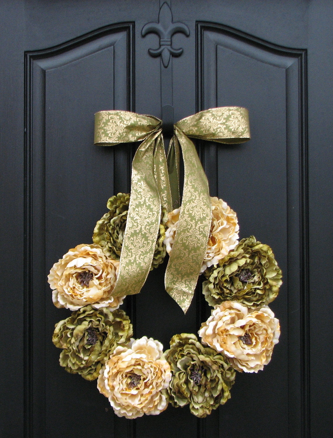 Items similar to New Year's Decor, January Celebration, Holiday Wreaths, Front Door Wreaths