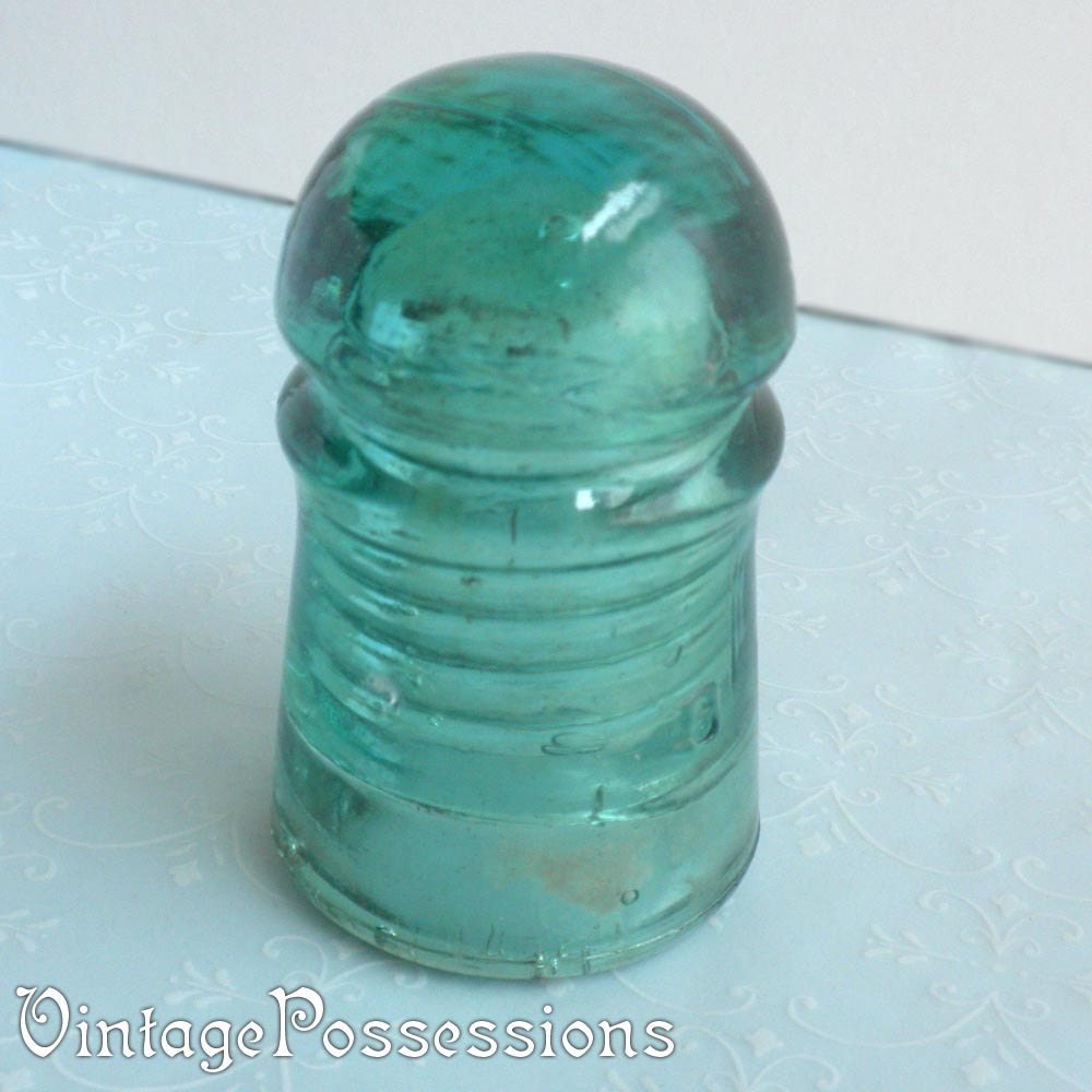 by Etsy  VintagePossessions Vintage Glass Aqua insulators Insulator painting on glass