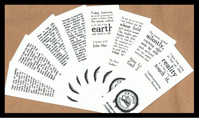 BOOKISH QUOTATIONS 8 x bookmarks - a literary gift for the booklover