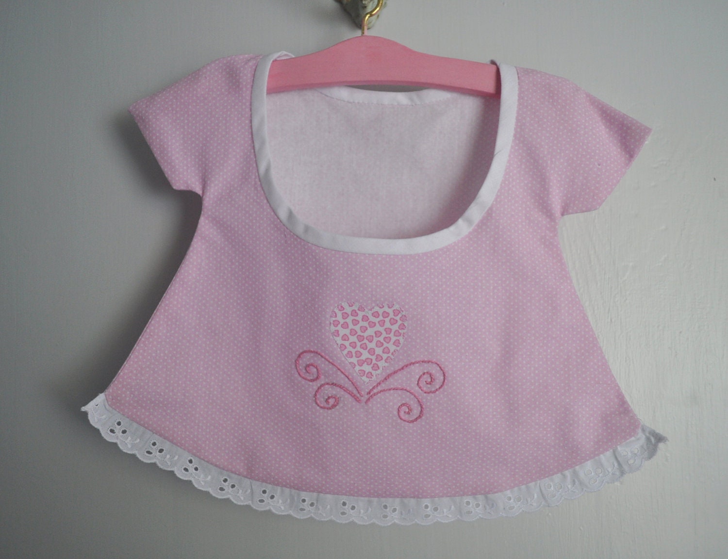Sugar Pink Peg Bag. Wardrobe Tidy or Bathroom Accessory with Handmade Wooden Hanger