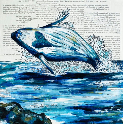 The Love Whale - 8" x 10" Pen and Ink Print