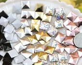 10mm Amazing Hotfix Pyramid Studs, 6 Colors to Choose from - Mixed Colors - 500 pc set