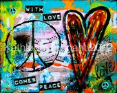 Inspirational Greeting Card (blank inside) 5" x 7" with Envelope - All Occasion, Birthday, Wedding, Bridal Shower, Peace, Love, Hearts
