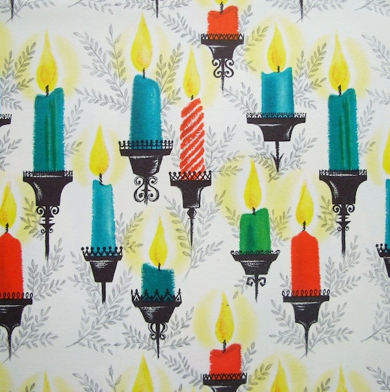 Vintage Hallmark Candles Christmas Wrapping by TinselandTrinkets